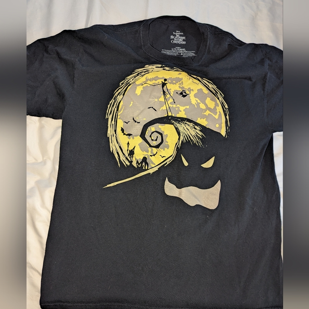 Nightmare Before Christmas Men's‎ Large Black Graphic Short Sleeve T-Shirt